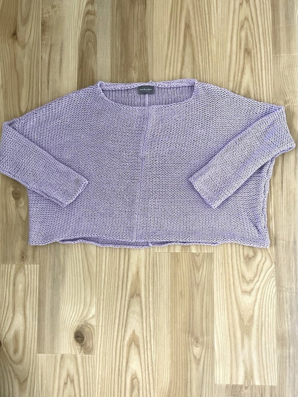 WOODEN SHIPS Open-Knit Chunky Oversized Pull-Over Sweater Lilac Purple size X/L